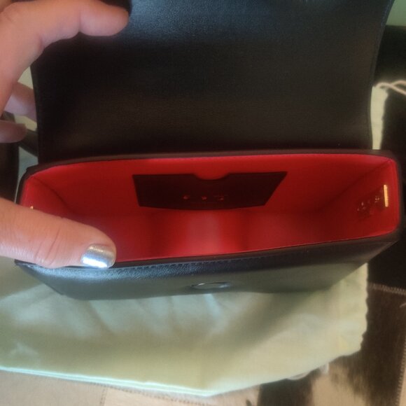 OFF-WHITE Burrow 27 Leather Flap Crossbody Bag Cutouts New $1552.00 - Picture 6 of 7